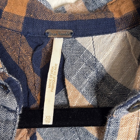 Free People Peppy Plaid Oversized Button Down Shirt Size XS Cabincore - Picture 3 of 8